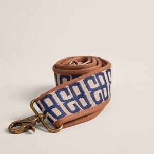 Parker Thatch “Modernism” Brown and Blue Adjustable Crossbody Strap
